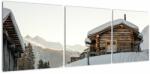 Mivali Tablou - cabana montană în zăpadă, din trei bucăți 120x40 cm (V020589V12040)