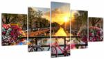 Mivali Tablou - Răsărit de soare la Amsterdam, din cinci bucăți 150x80 cm (V022467V150805PCS)