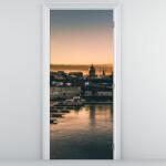 Mivali Fototapet pentru ușă - Orășel cu port (D020226D95205)