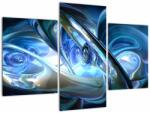 Mivali Tabloul fractalilor în albastru, din trei bucăți 90x60 cm (V020068V90603PCS)