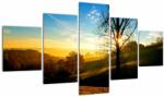 Mivali Tablou cu răsăsrit de soare, din cinci bucăți 125x70 cm (V020260V12570)