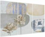Mivali Tablou - Pictură flori și texturi, din trei bucăți 120x80 cm (V024054V120803PCS)