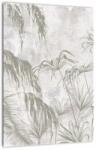 Mivali Tablou - Plante tropicale pe perete gri, dintr-o bucată 30x40 cm (V022878V3040)