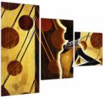Mivali Tablou cu pictură artistică străveche (cu ceas), din trei bucăți 90x70 cm cu ceas (V022031V9070C)