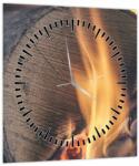 Mivali Tablou - Lemn în foc (cu ceas), dintr-o bucată 30x30 cm cu ceas (V022680V3030C)