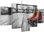 Mivali Tablou cu pantofi cu role vechi roșii, din cinci bucăți 150x105 cm (V021119V150105)