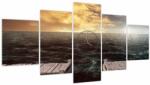Mivali Tablou cu marea (cu ceas), din cinci bucăți 150x80 cm cu ceas (V020955V15080C)