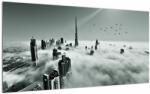 Mivali Tablou pe sticlă - Zgârie-nori, dubai, dintr-o bucată 100x50 cm pe sticlă (V022471V10050GD)
