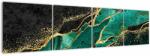 Mivali Tablou - Marmorat, petrol-auriu, din patru bucăți 160x40 cm (V023507V16040)