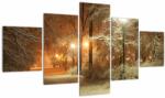 Mivali Tablou - Parcul înzăpezit, din cinci bucăți 125x70 cm (V023261V12570)