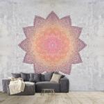 Mivali Fototapet - Mandala cu motiv de beton, vlies, 294x204 cm (T100640TQ6)