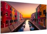Mivali Tablou - Apus de soare, insula Burano, Veneția, Italia, dintr-o bucată 120x70 cm (V022657V12070)