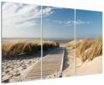 Mivali Tablou - Plaja cu nisip de pe insula Langeoog, Germania, din trei bucăți 120x80 cm (V023268V120803PCS)