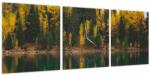 Mivali Tablou cu lac de pădure (cu ceas), din trei bucăți 90x30 cm cu ceas (V020235V9030C)