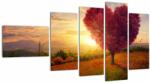 Mivali Tablou cu copaci în forma de inimă, din cinci bucăți 110x60 cm (V020949V11060)