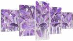 Mivali Tablou - Frunze violet în tencuială (cu ceas), din cinci bucăți 150x80 cm cu ceas (V022874V15080C)