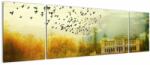 Mivali Tablou peisajului pictat cu sediul, din trei bucăți 170x50 cm (V021987V17050)