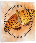 Mivali Tablou - Fluture portocaliu, aquarelă (cu ceas), dintr-o bucată 30x30 cm cu ceas (V022865V3030C)