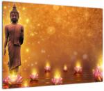 Mivali Tablou - Buddha în sclipici auriu, dintr-o bucată 70x50 cm (V022814V7050)