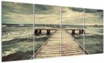 Mivali Tablou cu dig din lemn la mare, din patru bucăți 160x80 cm (V021949V16080)