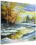 Mivali Tablou - Râu de iarnă, pictură în ulei, dintr-o bucată 70x70 cm (V023235V7070)