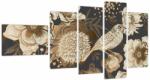 Mivali Tablou - Flori aurii pe fundal întunecat, din cinci bucăți 110x60 cm (V023610V11060)