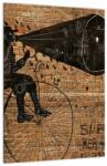 Mivali Tablou - Barbat cu biciclete stil Bansky, dintr-o bucată 30x40 cm (V023471V3040)