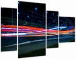 Mivali Tabloul orașului nocturn (cu ceas), din patru bucăți 110x75 cm cu ceas (V020087V11075C)