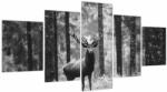 Mivali Tablou - Căprioare in pădure 2, alb-negru, din cinci bucăți 150x80 cm (V024119V150805PCS)