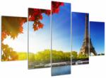 Mivali Tablou - toamna la Paris, din cinci bucăți 150x105 cm (V020534V150105)