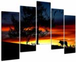 Mivali Tablou - Silueta unui lup, din cinci bucăți 125x90 cm (V022548V12590)