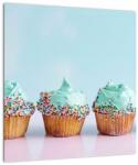 Mivali Tablou pe sticlă cu cupcakes, dintr-o bucată 40x40 cm pe sticlă (V021261V4040GD)