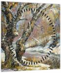 Mivali Tablou cu peisaj de iarnă pictat (cu ceas), dintr-o bucată 30x30 cm cu ceas (V022213V3030C)