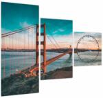 Mivali Tablou - Golden Gate, San Francisco (cu ceas), din trei bucăți 90x70 cm cu ceas (V021332V9070C)