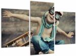 Mivali Tablou - Tânăr aviator, din trei bucăți 90x60 cm (V023306V90603PCS)