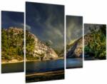 Mivali Tablou peisajului cu lac (cu ceas), din patru bucăți 110x75 cm cu ceas (V020288V11075C)