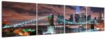 Mivali Tablou - New York, Manhattan, din patru bucăți 160x40 cm (V022750V16040)