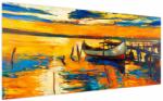 Mivali Tablou - Barca la apus de soare, dintr-o bucată 200x100 cm (V023294V200100)