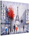 Mivali Tablou - Străzi din Paris, pictură în ulei, dintr-o bucată 70x70 cm (V023083V7070)