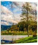 Mivali Tablou - Barcă pe lac, dintr-o bucată 30x30 cm (V022597V3030)