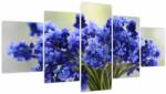 Mivali Tablou buchet cu flori albastre (cu ceas), din cinci bucăți 150x80 cm cu ceas (V020175V15080C)
