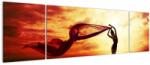 Mivali Tablou - Silueta femeii la apus de soare, din trei bucăți 170x50 cm (V023333V17050)