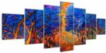 Mivali Tablou - Coroane de copac de toamnă, impresionism modern, din șapte bucăți 210x100 cm (V023407V210100)