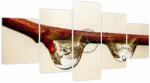 Mivali Tablou cu picături de apă pe creangă (cu ceas), din cinci bucăți 150x80 cm cu ceas (V020531V15080C)