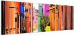 Mivali Tablou cu străduță colorata italiană, din trei bucăți 120x40 cm (V021237V12040)