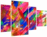 Mivali Tablou - Abstract colorat (cu ceas), din patru bucăți 110x75 cm cu ceas (V022527V11075C)