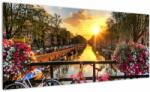 Mivali Tablou - Răsărit de soare la Amsterdam, dintr-o bucată 100x40 cm (V022467V10040)
