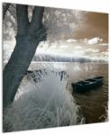 Mivali Tablou cu barca pe lac, dintr-o bucată 70x70 cm (V022316V7070)
