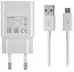 Huawei Hálózati töltő adapter, 5V / 1000 mAh, USB aljzat, microUSB kábellel, Huawei, fehér, gyári (RS65992) (RS65992)