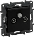 Legrand 863580 Niloé Step TV-R-SAT csillagpontos aljzat (1, 5 dB), fekete (863580)